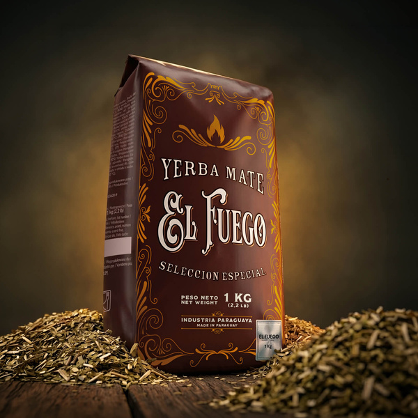 Zestaw Yerba Mate: El Fuego Elaborada 1kg + Matero + Bombilla