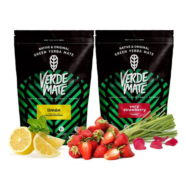Yerba Verde Mate Limon Very Strawberry owocowe 1kg