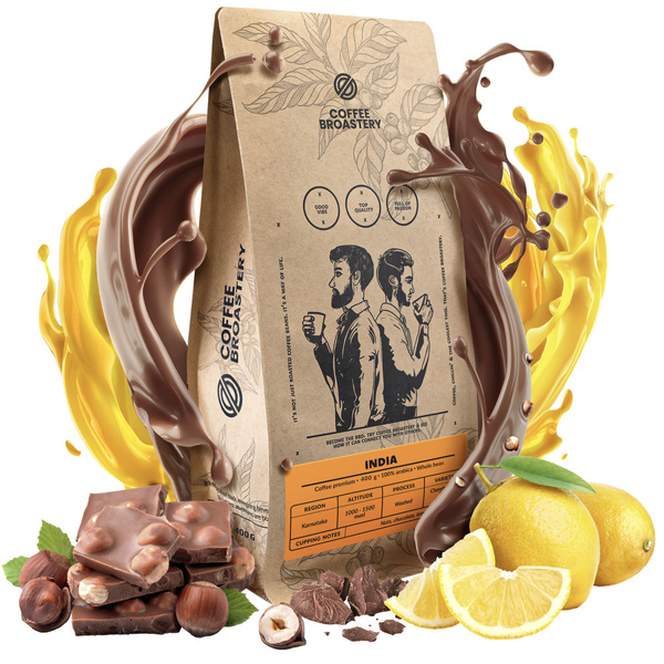 Bro Coffee Roastery - Kawa ziarnista India Karnataka Premium 400 g