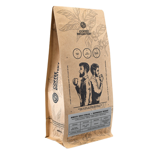 Bro Coffee Roastery - Kawa ziarnista Amico dall'Italia Espresso Roast 400 g
