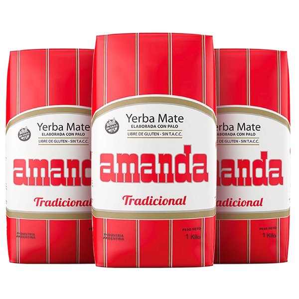 3x Amanda Elaborada con Palo Tradicional 1kg (3kg)