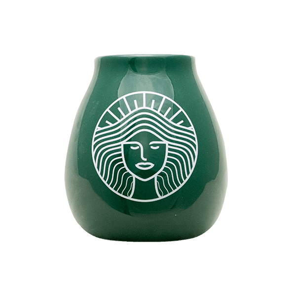 Tykwa ceramiczna z logo Pachamama (zielona) 350 ml