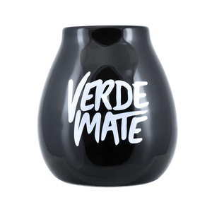 Tykwa ceramiczna czarna z logo Verde Mate - 350 ml