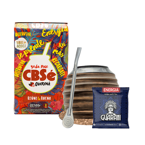 Zestaw Yerba Mate CBSe Guarana Guarani 500g Tykwa