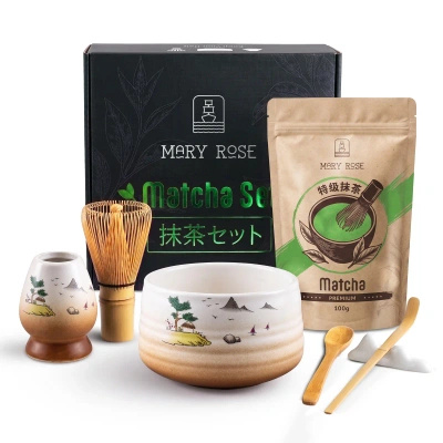 Zestaw prezentowy: matcha premium + matchawan + bambusowe akcesoria