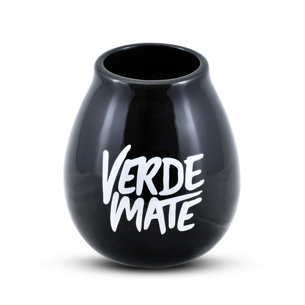 Tykwa ceramiczna z logo Verde Mate (czarna) 350 ml