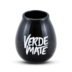 Tykwa ceramiczna z logo Verde Mate (czarna) 350 ml