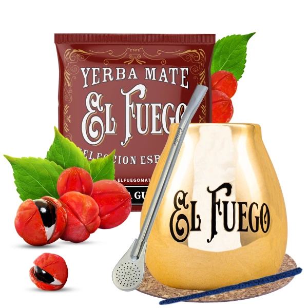 Zestaw yerba mate El Fuego tykwa ceramiczna bombilla
