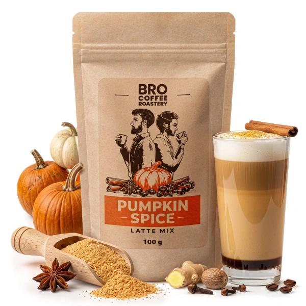 Zestaw do Pumpkin Spice Latte: kawa Bro Coffee Roastery Brazil Cerrado 1kg + Pumpkin Spice Latte Mix 100g