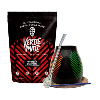 Zestaw Yerba Mate: Verde Mate Energía Guaraná 500g + Matero + Bombilla