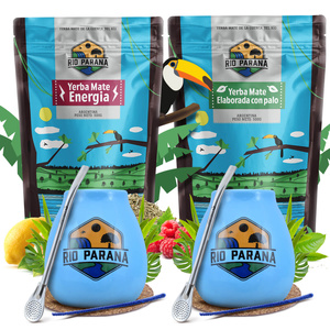 Zestaw Yerba Mate Rio Parana dla dwojga Bombilla Matero 1000g