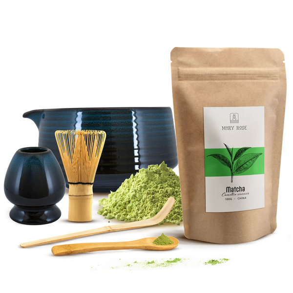 Zestaw do parzenia herbaty matcha: matcha 100g + akcesoria