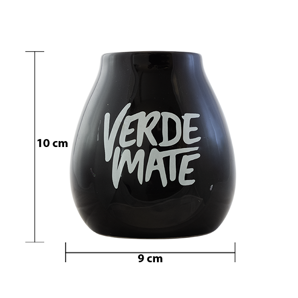 Tykwa ceramiczna z logo Verde Mate (czarna) 350 ml