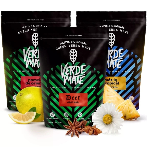 Zestaw yerba mate Verde Mate Green Mas IQ 3x500 1,5kg