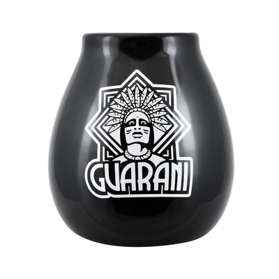Tykwa ceramiczna czarna z logo Guarani - 350ml