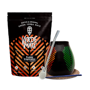 Zestaw Yerba Mate: Verde Mate Frutos Tropicales 500g + Matero + Bombilla