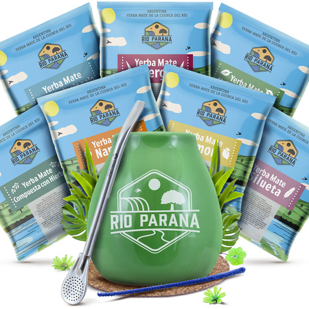 Zestaw próbek Yerba Mate Rio Parana 7x50g + akcesoria