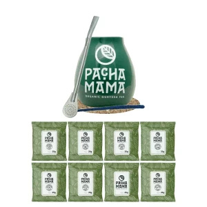 Zestaw prezentowy Guayusa Pachamama: próbki 8x25g + tykwa + bombilla