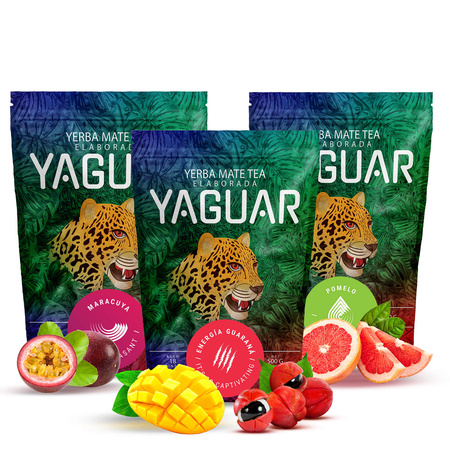 Zestaw Yerba Mate Yaguar różne rodzaje 3x500g