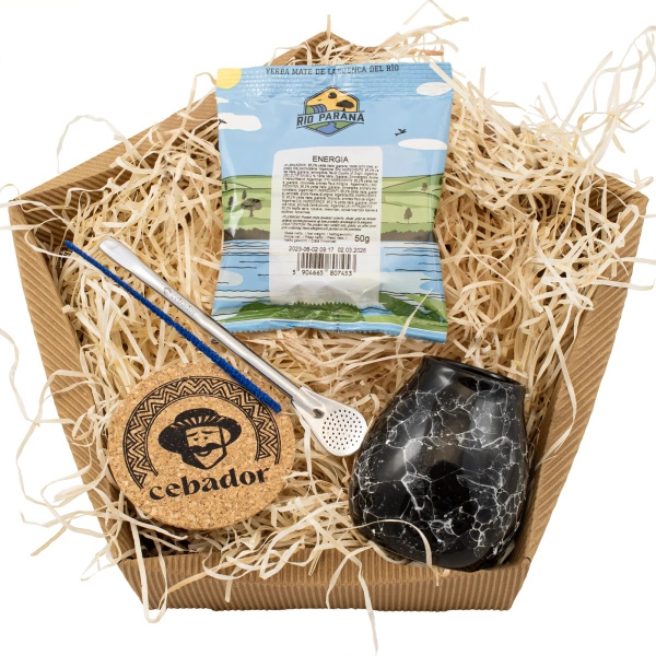 Zestaw prezentowy Yerba Mate: Rio Parana Energia 50g + tykwa + bombilla