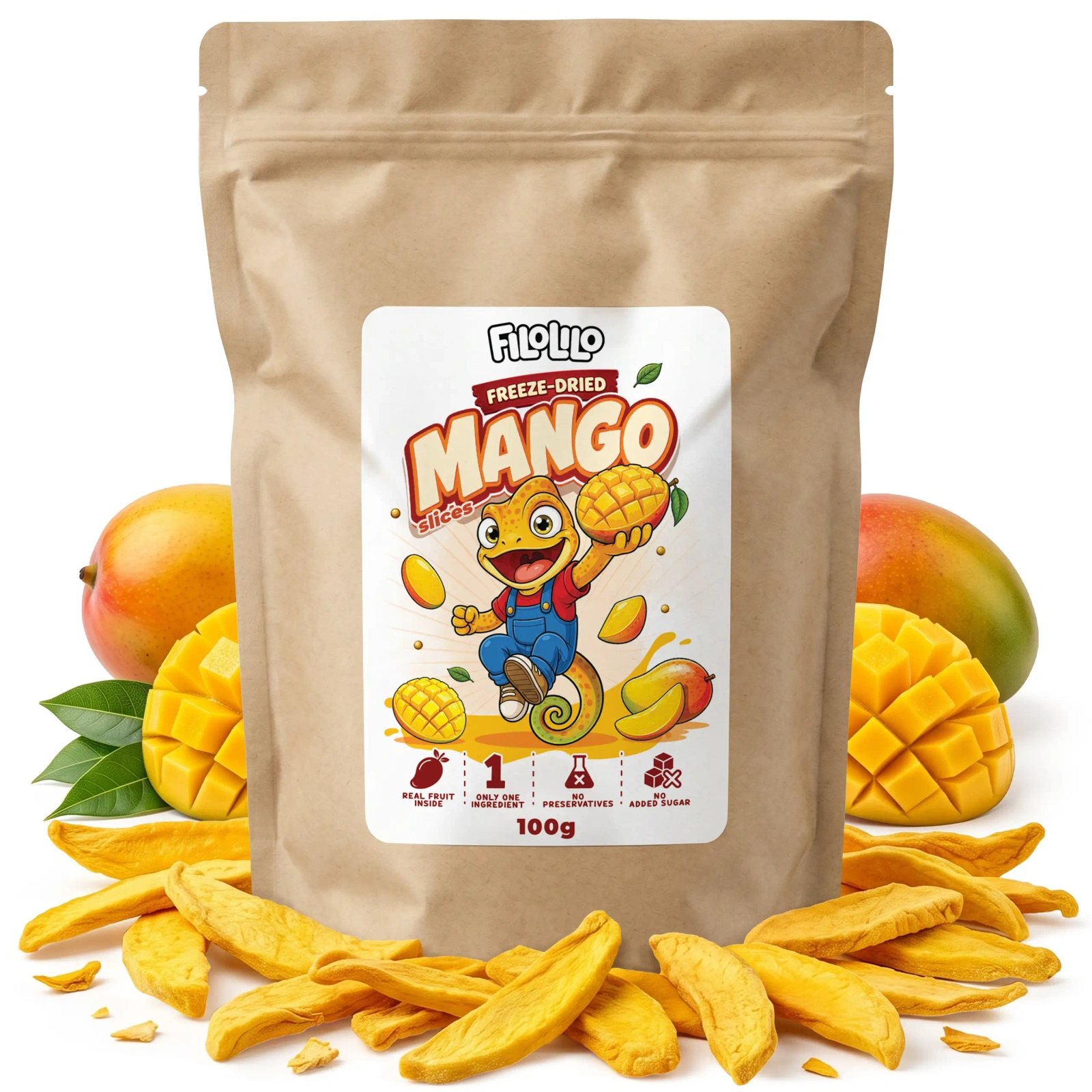 Mango liofilizowane FiloLilo w opakowaniu