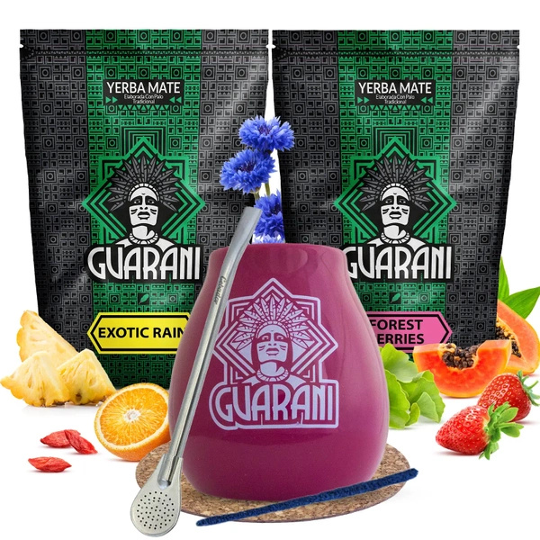 Zestaw Yerba Mate Guarani Owocowe Tykwa 2x500g