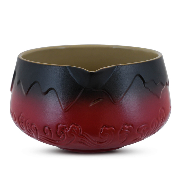 Matchawan – Ceramiczna miseczka do matchy z dzióbkiem – Mountain (czerwona)