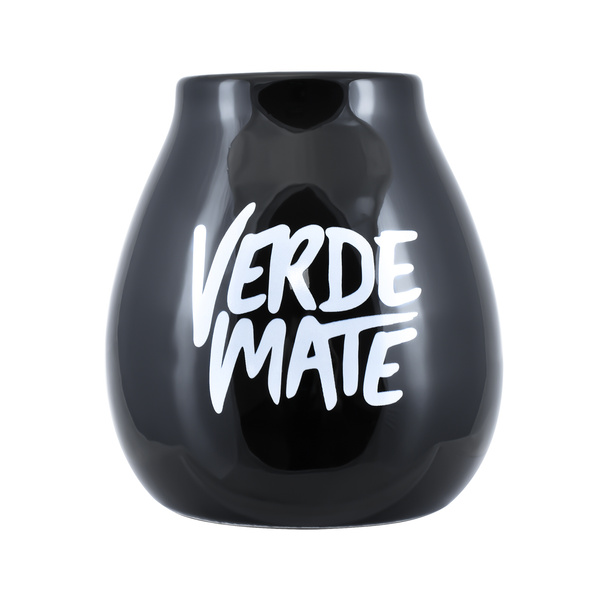 Tykwa ceramiczna z logo Verde Mate (czarna) 350 ml