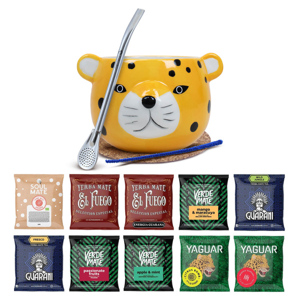 Zestaw Yerba Mate 10x50g Tykwa Gatito Bombilla