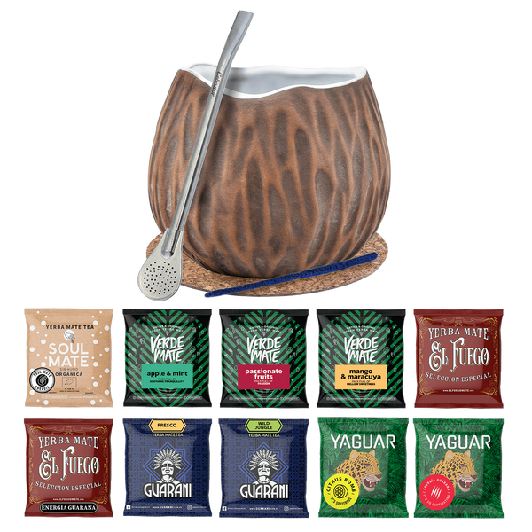 Zestaw Yerba Mate 10x50g Tykwa Kokos Bombilla 500g