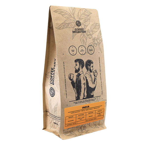 Bro Coffee Roastery - Kawa ziarnista India Karnataka Premium 400 g