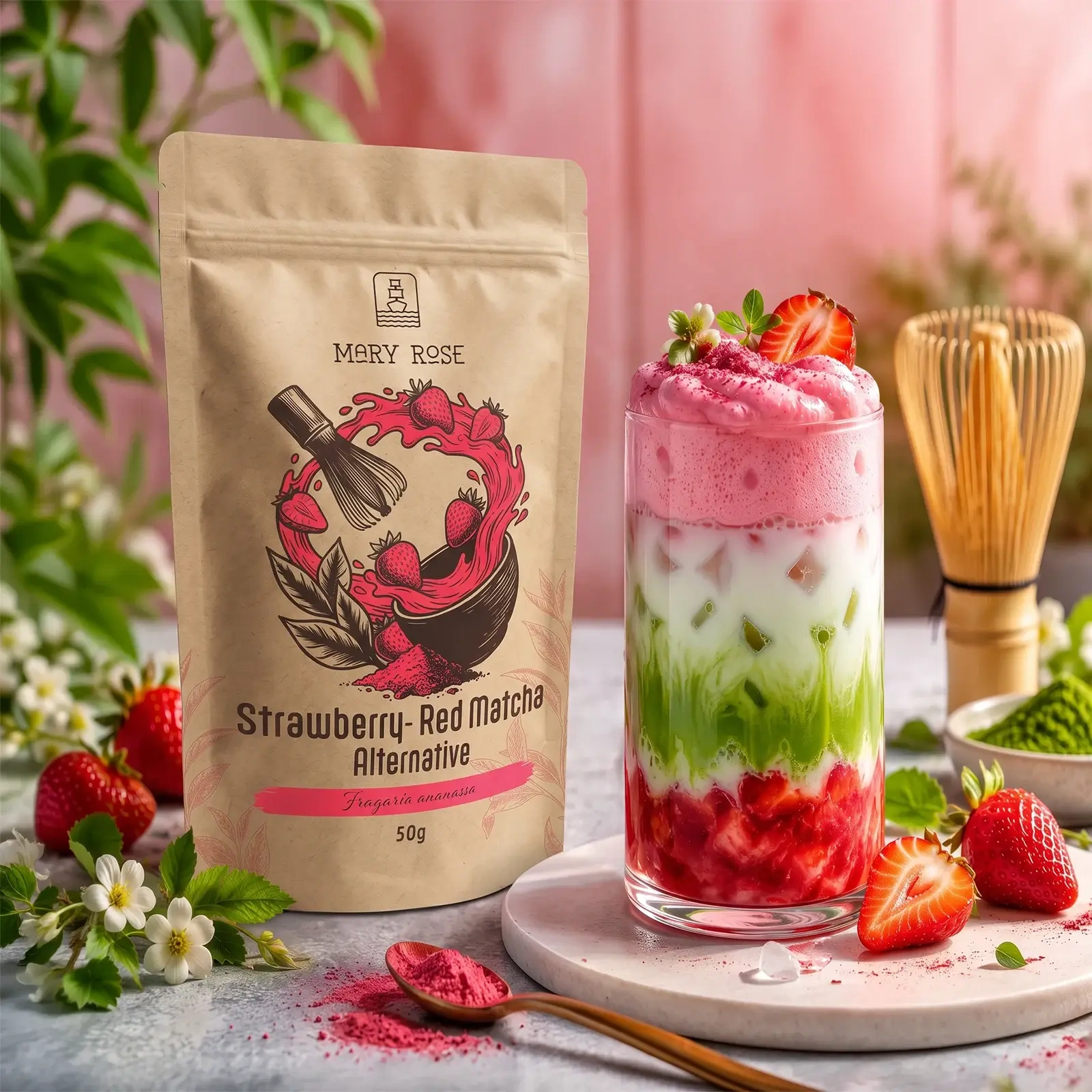 Mary Rose Red Matcha Alternative Truskawka