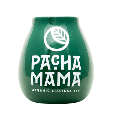 Tykwa ceramiczna z logo Pachamama (zielona) 350 ml