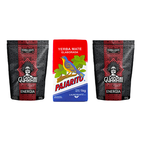 Yerba Mate PAJARITO 1kg + GUARANI ENERGIA 1kg =2k