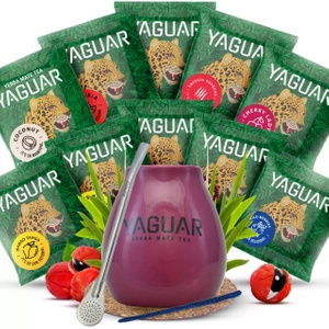Zestaw Yerba Mate Yaguar 10x50g Tykwa Bombilla
