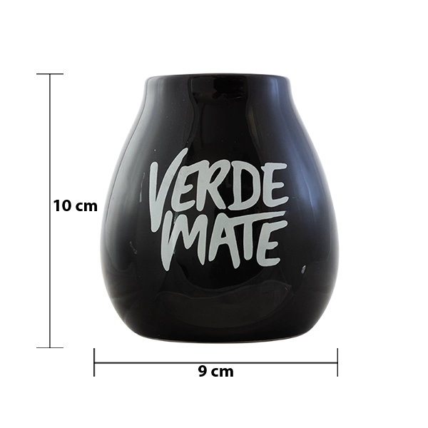 Wymiary matero ceramicznego Verde Mate: wysokość 10 cm, średnica 9 cm