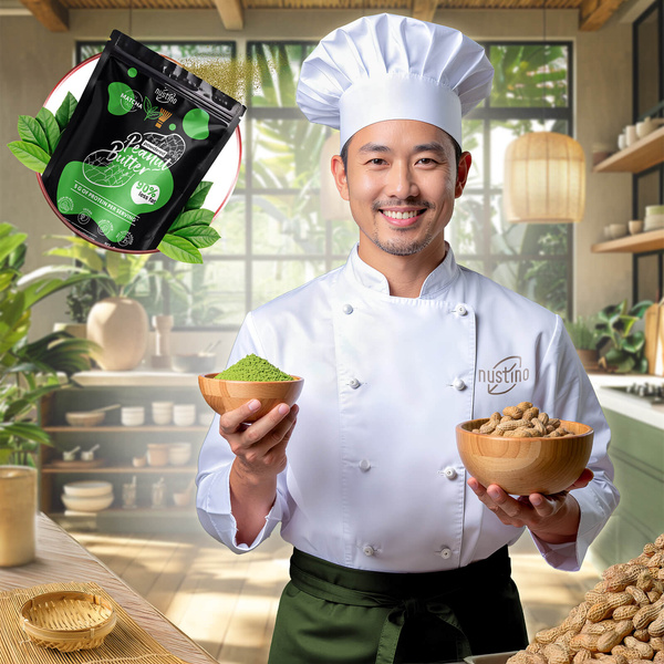 Zestaw masło orzechowe w proszku Nustino: Malina + Słony Karmel + Matcha 3x400g
