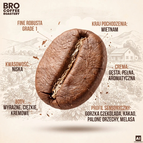 Bro Coffee Roastery – Kawa ziarnista Pure Crema 400 g