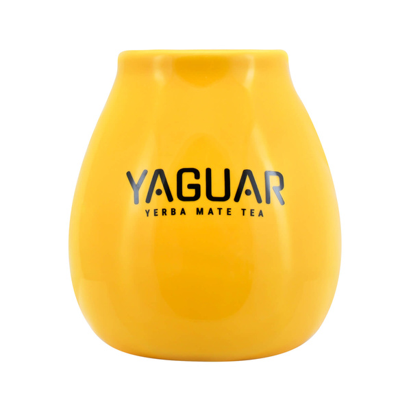 Tykwa ceramiczna żółta z logo Yaguar - 350 ml 