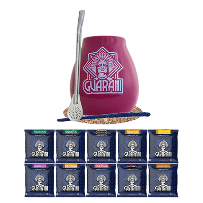 Zestaw Yerba Mate Guarani 10x50g Tykwa Bombilla