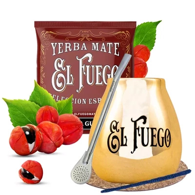 Zestaw yerba mate El Fuego tykwa ceramiczna bombilla