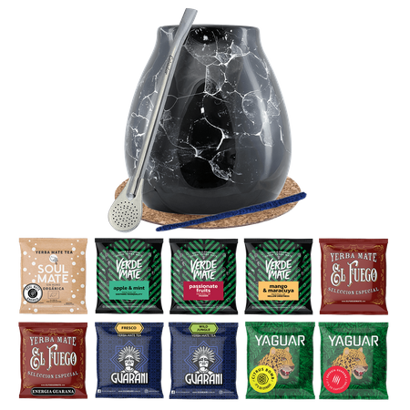 Zestaw Yerba Mate 10x50g Tykwa Marmol Bombilla 