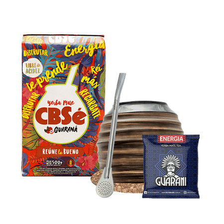 Zestaw Yerba Mate CBSe Guarana Guarani 500g Tykwa