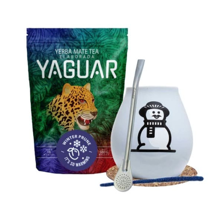Zimowy Zestaw Prezentowy – Yerba Mate Yaguar Winter Prune 0,5 kg 500 g + Akcesoria